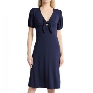 Loveappella Navy Blue Midi Dress
